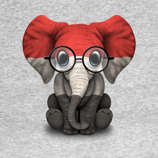 Baby Elephant with Glasses and Yemenis Flag by jeffbartels